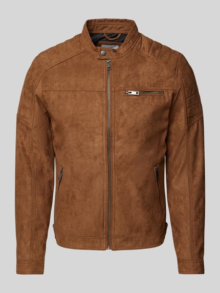 JACK & JONES Jacke in Leder-Optik Modell 'JEROCKY' Cognac 2
