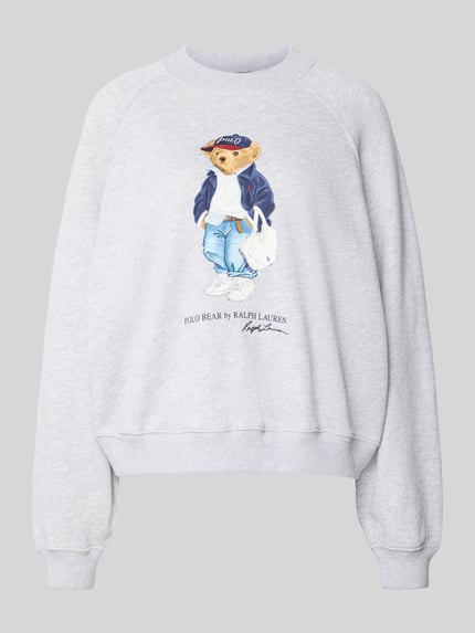 Polo Ralph Lauren Regular Fit Sweatpullover mit Polo Bear Print Hellgrau Melange 2