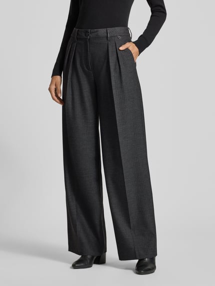 Marc Cain Wide Fit Hose mit gelegten Falten Anthrazit Melange 4