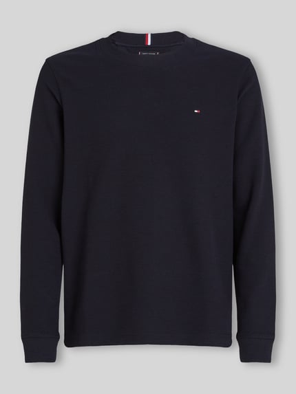 Tommy Hilfiger bluzka z długim rękawem o kroju regular fit z subtelnym detalem z logo Granatowy 2