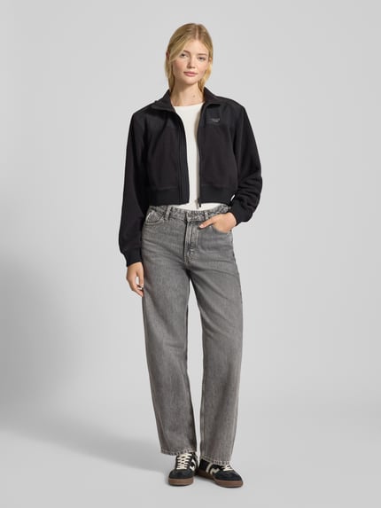 Tommy Jeans Bluza rozpinana o kroju regular fit z polaru Czarny 1