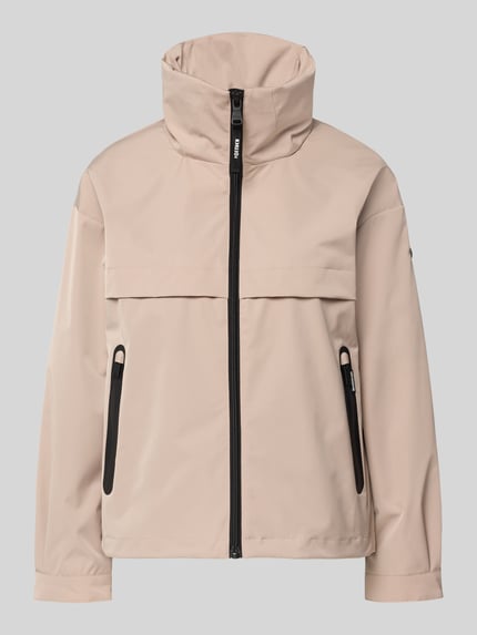 Productfoto, Jacke met Stehkragen van khujo in beige met zwarte ritssluitingen, regular fit, opstaande kraag, ritszakken, lengte 60 cm, schouderbreedte 51 cm, borstwijdte 50 cm, mouwlengte 54 cm