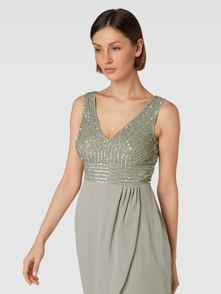 Lace & Beads Abendkleid mit Paillettenbesatz Mint 3