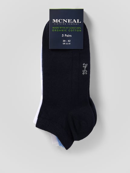 Produktfoto, Sneakersocken aus Baumwoll-Mix in 5er-Pack von MCNEAL, mieszanka bawełny, elastyczne ściągacze, wyhaftowane logo, zestaw pięciu sztuk