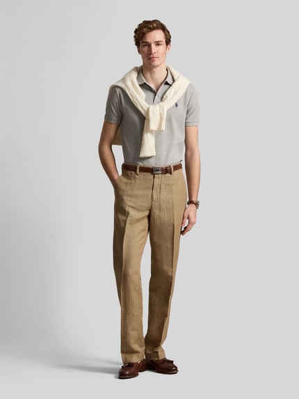 Polo Ralph Lauren regular fit poloshirt van katoenmix Lichtgrijs gemêleerd - 1