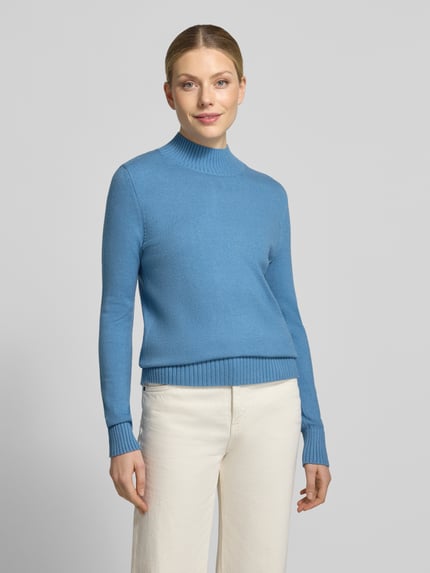 Christian Berg Woman Regular Fit Strickpullover mit Stehkragen Rauchblau Melange 4