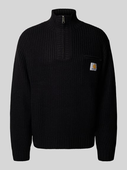 Carhartt Work In Progress Sweter z dzianiny ze stójką i zamkiem błyskawicznym Czarny 2