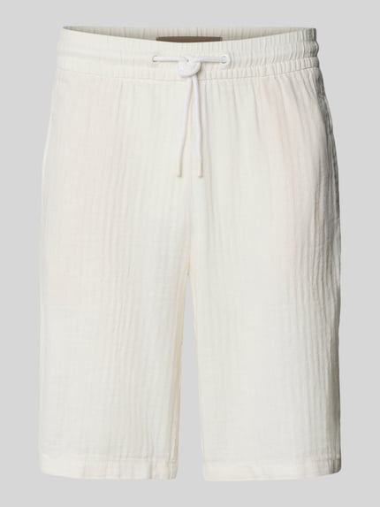 Blend Regular Fit Leinenshorts mit Tunnelzug Modell 'MORGAN' Weiss 2