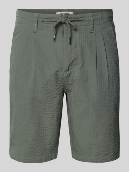 ONLY & SONS Regular Fit Shorts mit Strukturmuster Modell 'LEO LIFE' Mittelgrau 2