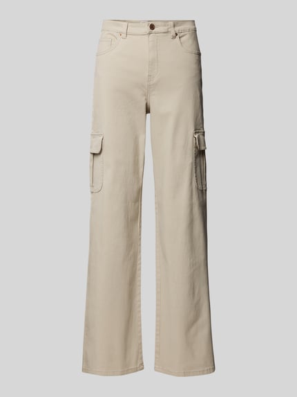 VERO MODA Extra Long Wide Fit Cargohose mit hoher Taille Modell 'TESSA' Beige 2
