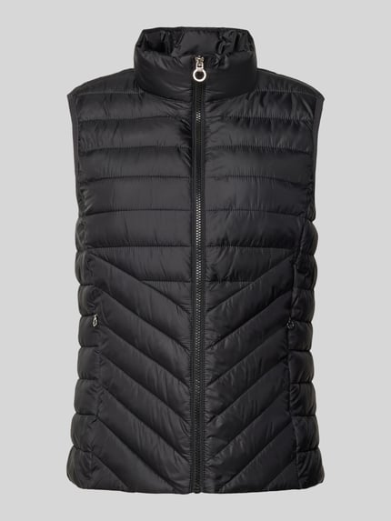 s.Oliver RED LABEL Slim fit bodywarmer met opstaande kraag Metallic zwart - 2