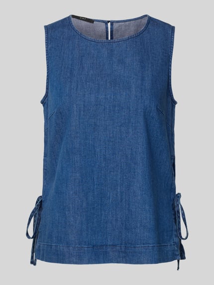 Blusentop mit Rundhalsausschnitt und seitlicher Schnürung Shop The Look MANNEQUINE