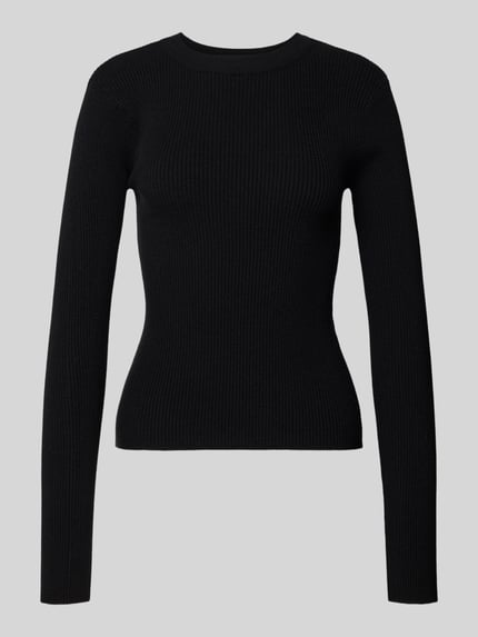 PIECES Slim fit gebreide pullover van viscosemix, model 'MIRA' Zwart - 2