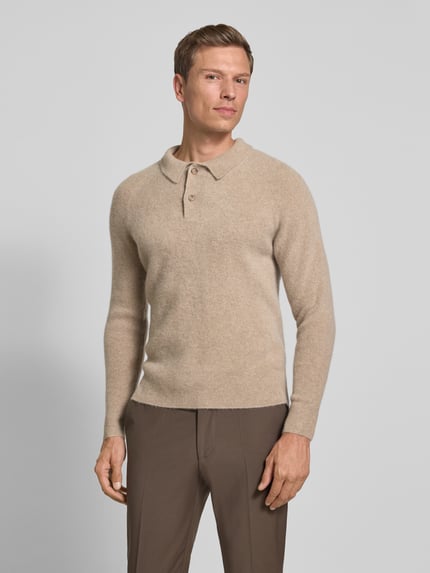 FTC Cashmere Kaschmirpullover mit Kentkragen Sand 4