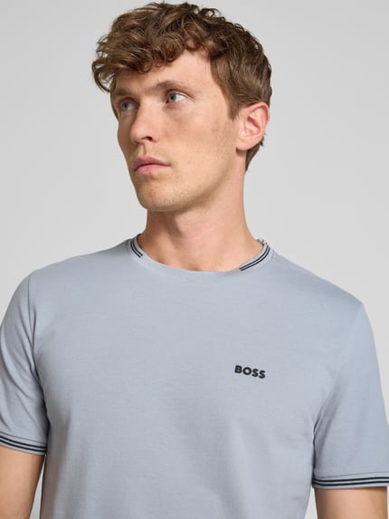 BOSS Green Regular Fit T-Shirt aus Baumwoll-Mix Modell 'TAUL' Rauchblau 3