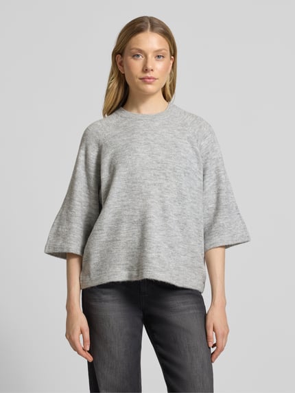 Soyaconcept Strickpullover mit 1/2-Arm Modell 'ORLEAN' Hellgrau Melange 4