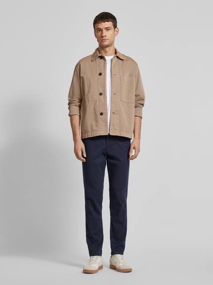 Selected slim fit chino van katoenmix model 'MILES' Marineblauw - 1