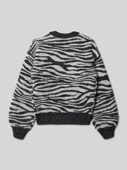 Garcia Gebreide pullover met ronde hals en labeldetail Zwart - 3