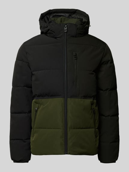 JACK & JONES Gewatteerd jack met ritszakken, model 'OWEN' Olijfgroen - 2