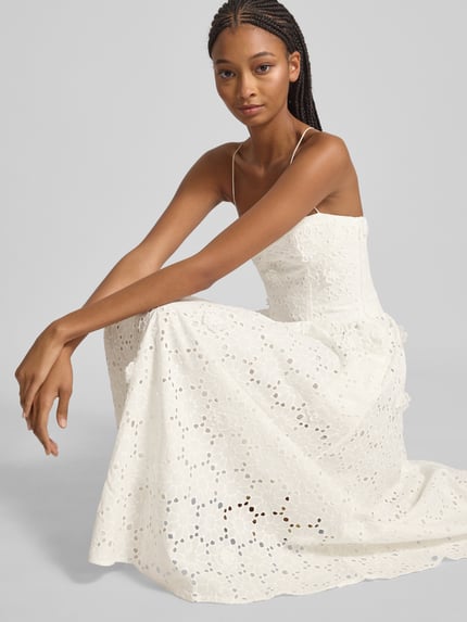 Bardot Brautkleid mit Spaghettiträger Modell 'ESTIE' Offwhite 3