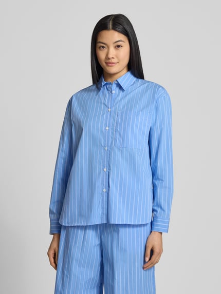 MAX&Co. Regular Fit Hemdbluse mit Brusttasche Modell 'BARI' Bleu 4