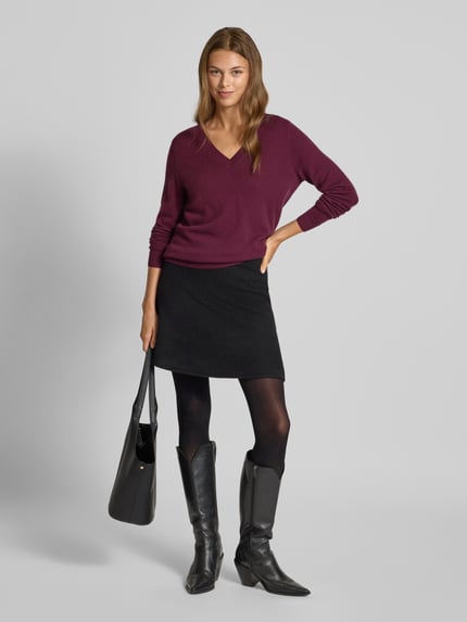 Christian Berg Woman Strickpullover mit V-Ausschnitt Bordeaux 1