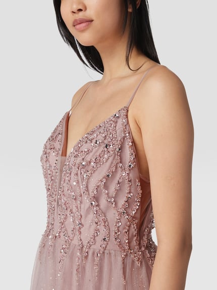 Mascara Abendkleid mit Ziersteinbesatz Rose 3
