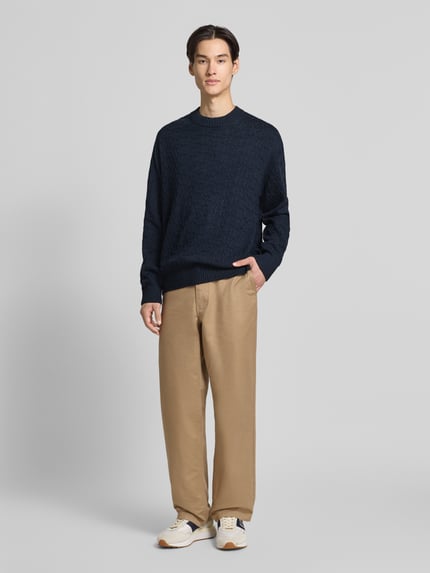 Selected Regular Fit Strickpullover aus reiner Baumwolle Modell 'PHILIP' Dunkelblau 1