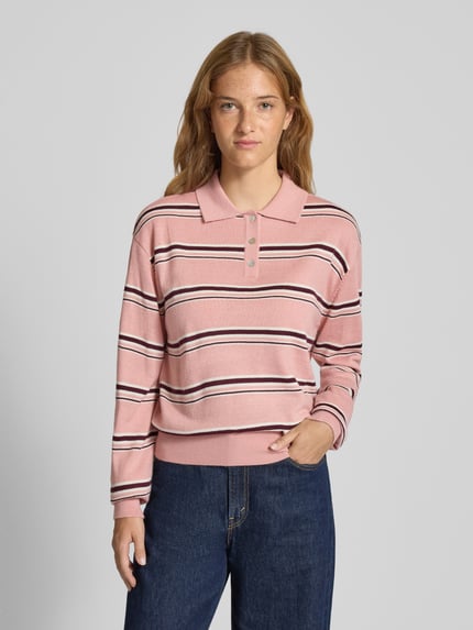 LeGer Sweter z dzianiny o kroju regular fit z dodatkiem wełny model „Lilith” Różowawy 4