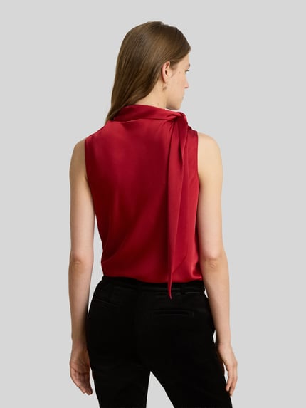 Lauren Ralph Lauren Blusentop mit großer Schleife Rot 5
