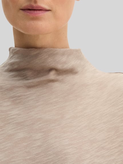 Marc O'Polo Langarmshirt mit Mock Neck Jersey Stein 3