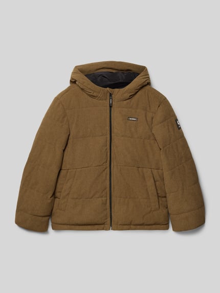 Garcia Regular Fit Winterjacke in Stepp-Optik mit Logo-Patch Camel 1