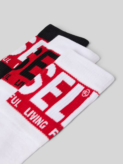 Diesel Socken mit Label-Print im 3er-Pack Weiss 2