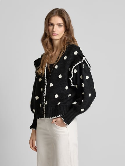 FARM RIO Strickjacke mit Knopfleiste Black 4