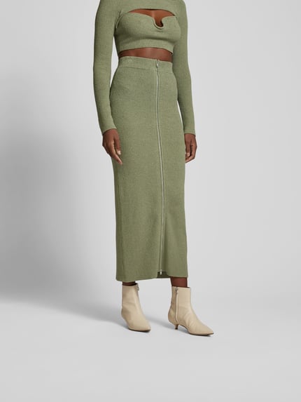 Nanushka Maxirok met riblook Groen - 4