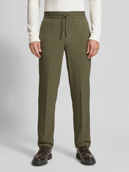 Lindbergh Relaxed Fit Hose aus Viskose mit Tunnelzug Oliv 4