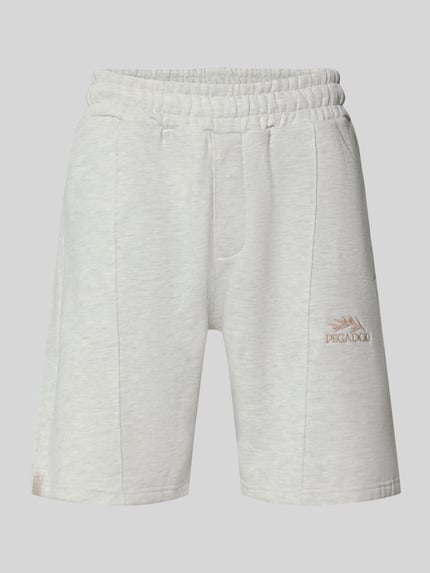 PEGADOR Sweatshorts mit Label-Stitching Modell 'Lido' Hellgrau Melange 2