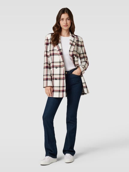 Tommy Hilfiger Blazer mit Karomuster Modell 'GLOBAL STRIPE CHECK' Sand 1
