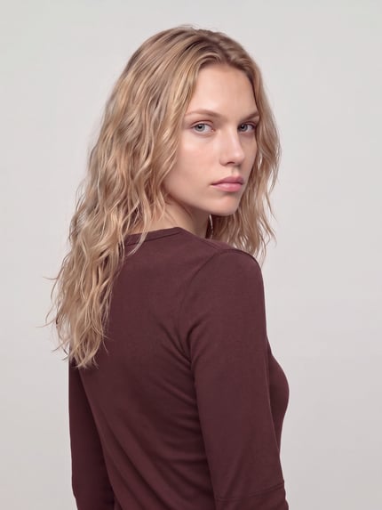 s.Oliver RED LABEL Longsleeve mit Rollsaum-Details Bordeaux 3