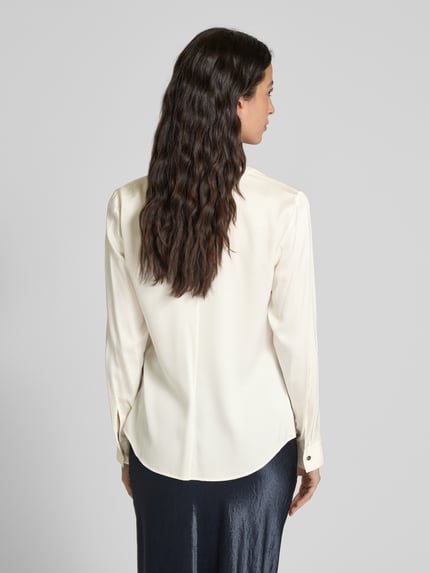 BOSS Bluzka o kroju slim fit z mieszanki jedwabiu model ‘Banorah’ Biały 5