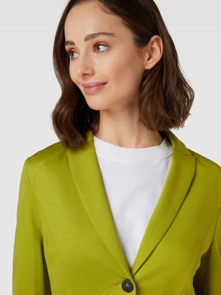 Marc Cain Blazer van viscosemix met stretch en klepzakken Appeltjesgroen - 3