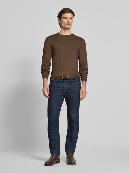 MCNEAL Gebreide pullover met ribboorden Lichtbruin gemêleerd - 1