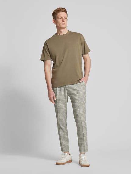 CINQUE Slim Fit Bundfaltenhose mit Leinen-Anteil Modell 'SAND' Beige 1