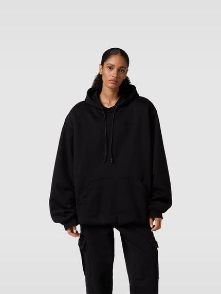 The Mannei Bluza z kapturem o kroju oversized z wyhaftowaną marką Czarny 4