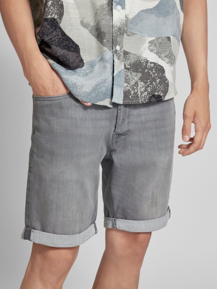 JACK & JONES Regular Fit Jeansshorts im 5-Pocket-Design Modell 'RICK' Hellgrau 3