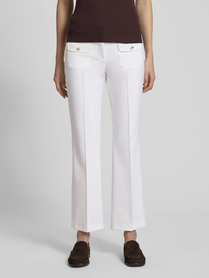 CAMBIO flared fit broek met viscosegehalte model 'FARAH' Wit - 4