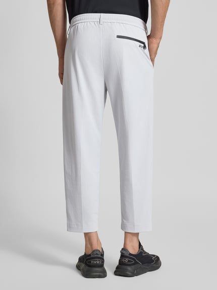BOSS Green Tapered fit broek met tunnelkoord, model 'CONVERT PLEAT' Lichtgrijs - 5