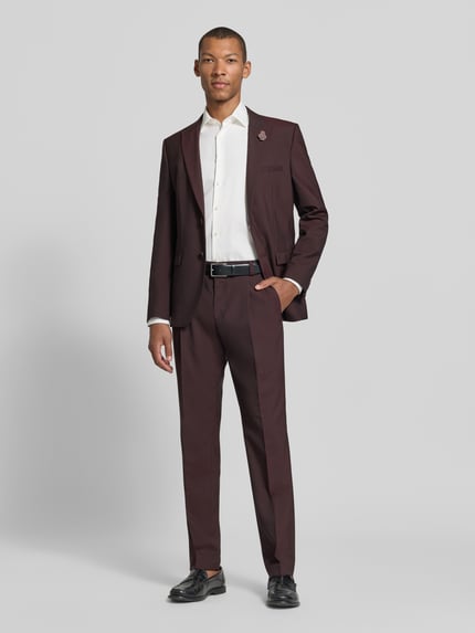HUGO Extra Slim Fit Anzughose aus Schurwoll-Mix Modell 'Hesten' Bordeaux 1