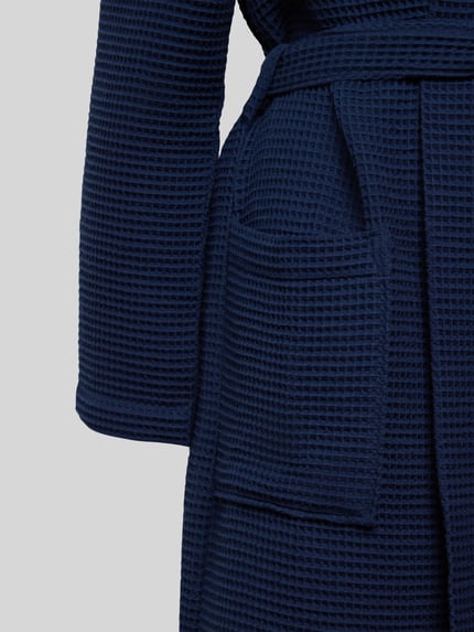 SCHIESSER Bademantel mit Eingrifftaschen Dunkelblau 2
