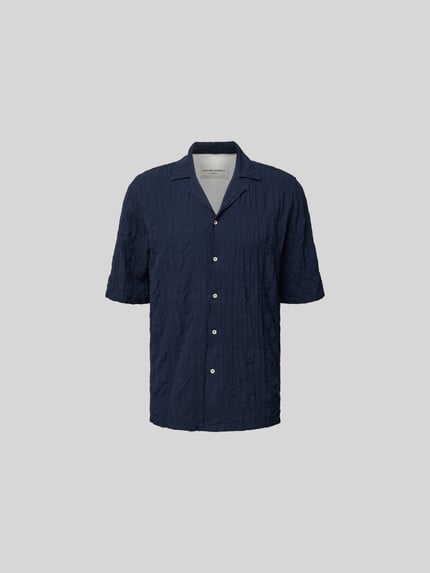 Officine Générale Freizeithemd mit Knopfleiste Marine 2